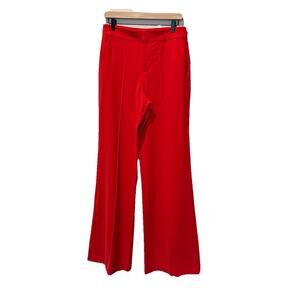 $295 Alice Olivia Apple Red Wide Leg High Waisted Pleated Jalisa Dress Slacks 8